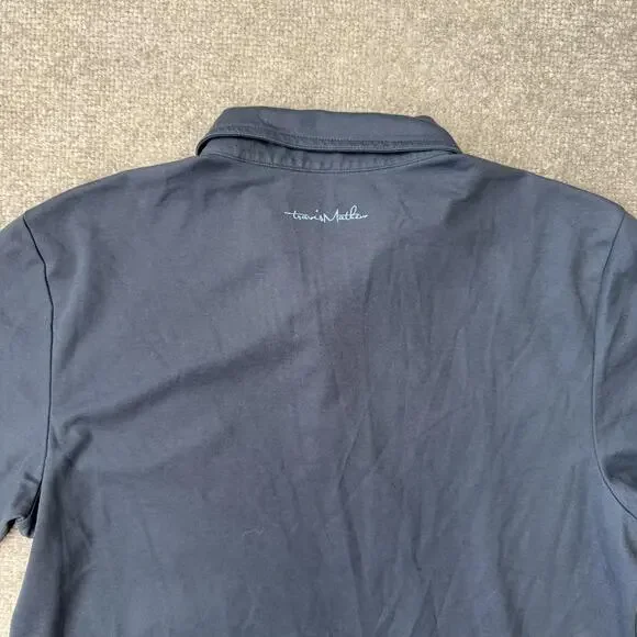 Travis Mathew Polo Shirt Mens Medium Blue Retro Stripe Golf Athletic Casual - Picture 7 of 7